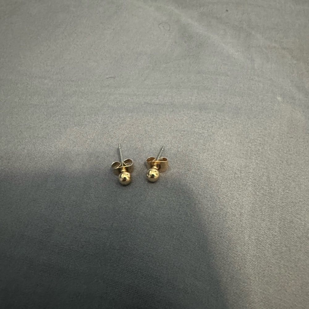 Gold Ball Stud Earrings 3mm